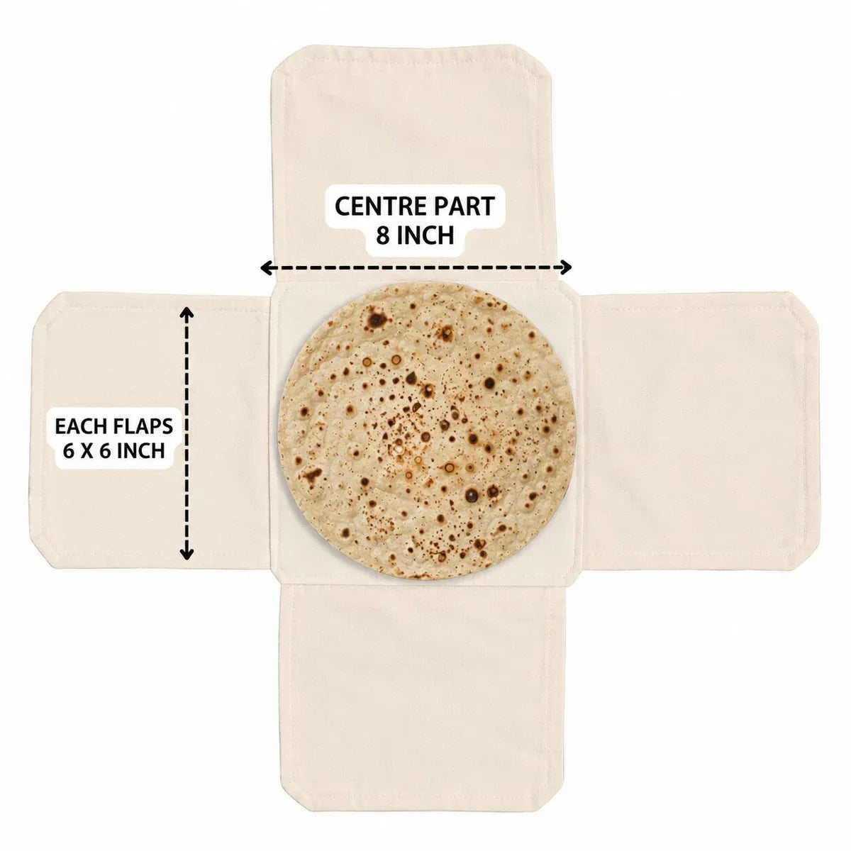 (Pack Of 3) Cotton Double Layer Wrap With Flaps For Roti, Chapati & Paratha
