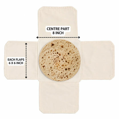 (Pack Of 3) Cotton Double Layer Wrap With Flaps For Roti, Chapati & Paratha